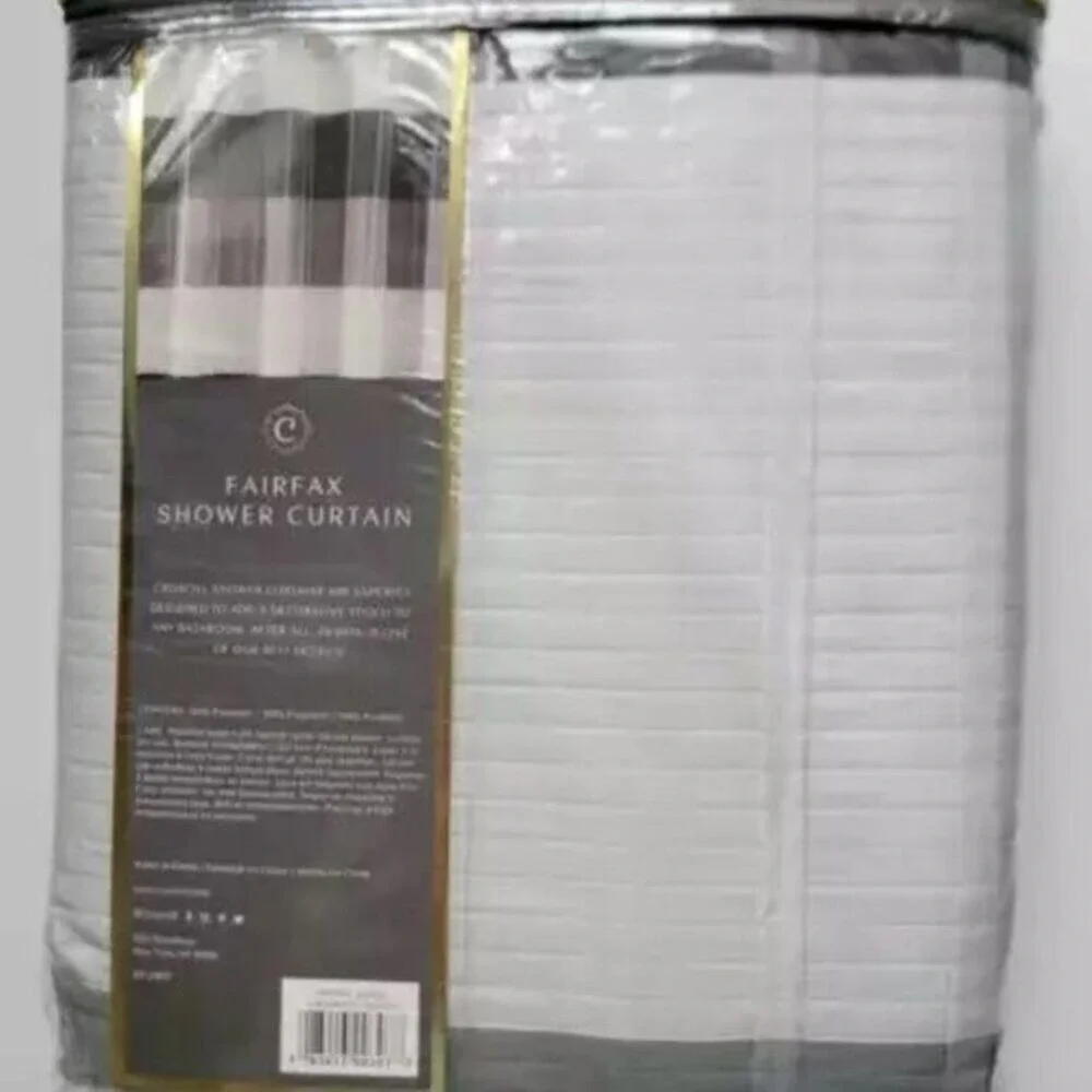 Croscill Fairfax‎ Fabric Shower Curtain Black/Gray 72